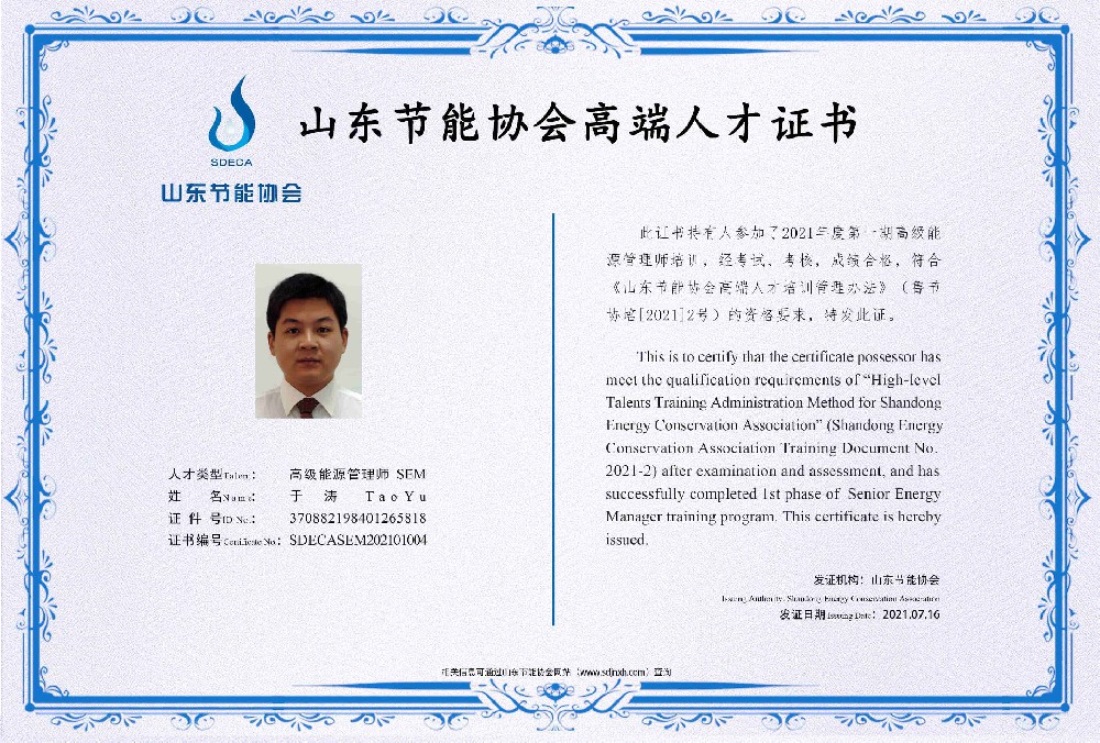 高级能源管理师 于涛