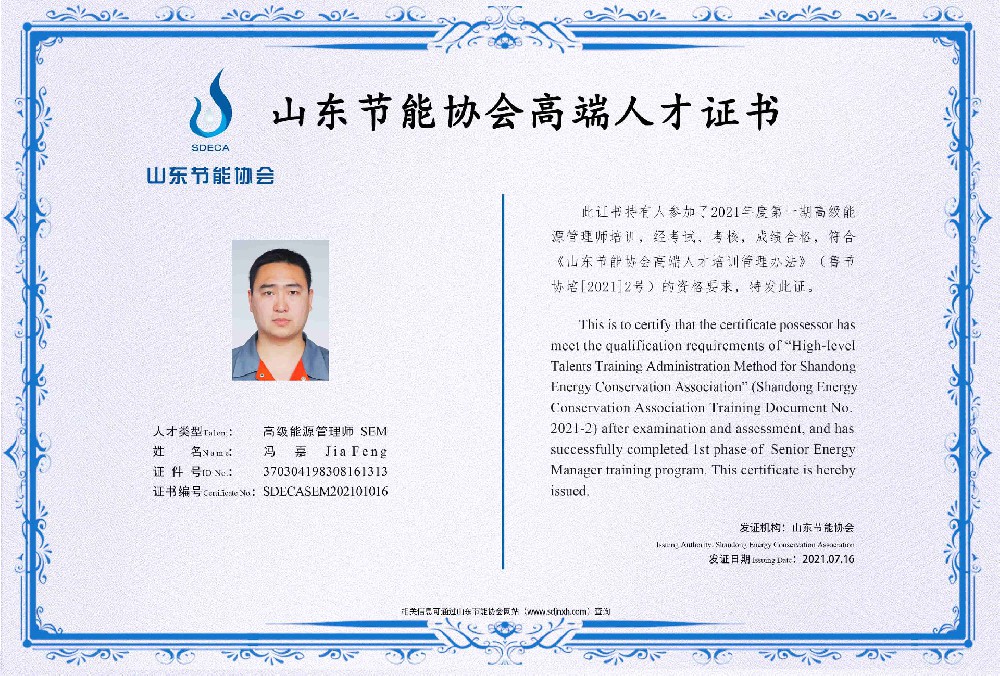 高级能源管理师 冯嘉