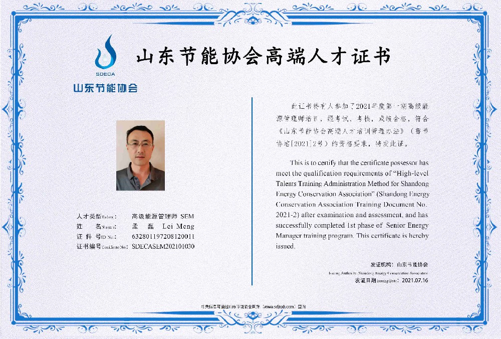 高级能源管理师 孟磊